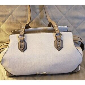 Jessica Simpson Large Faux Leather Bag Tan & Bronze Handbag Pocketbook zip